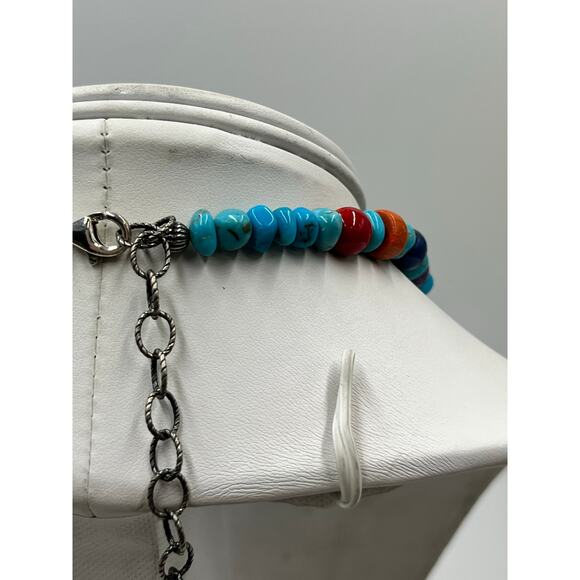 American West Jewelry by Carolyn Pollack Multi Gemstone Beaded Sterling Necklace - Picture 14 of 15